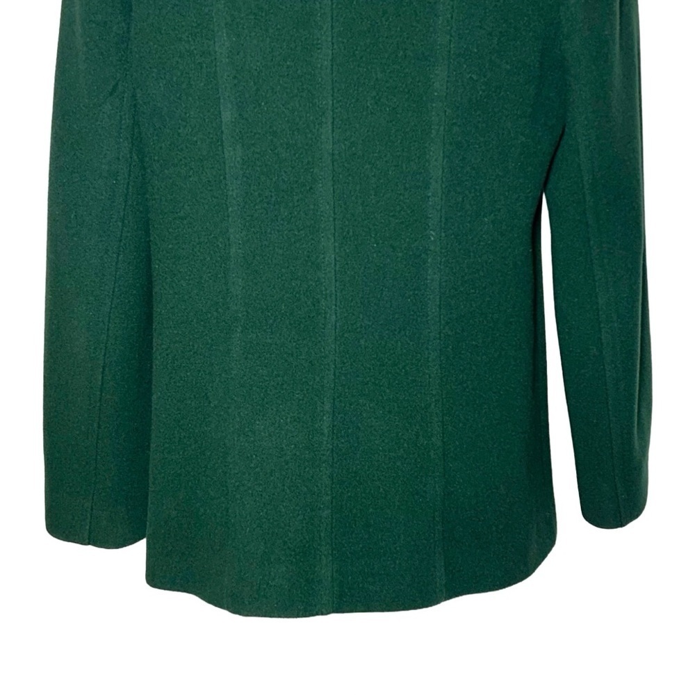 Preston & York Wool Coat in Rich Green with Pockets, Full Zip, & Hood, Small - Picture 13 of 15